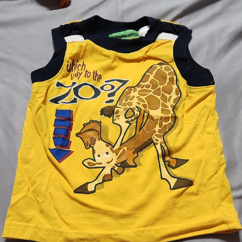 Vibrant Yellow Giraffe Tank Top for Kids